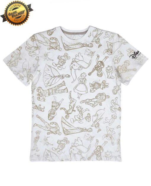 PLAYERA BLANCA PERSONAJES DISNEY 100 CHICA