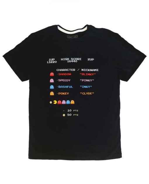 PLAYERA NEGRA JUEGO PACMAN MEDIANA