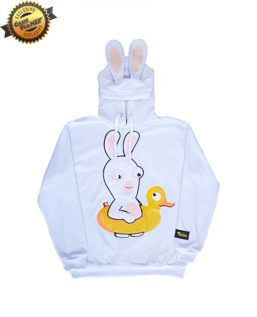 SUDADERA BLANCA UBISOFT RABBIDS CON OREJAS CHICA