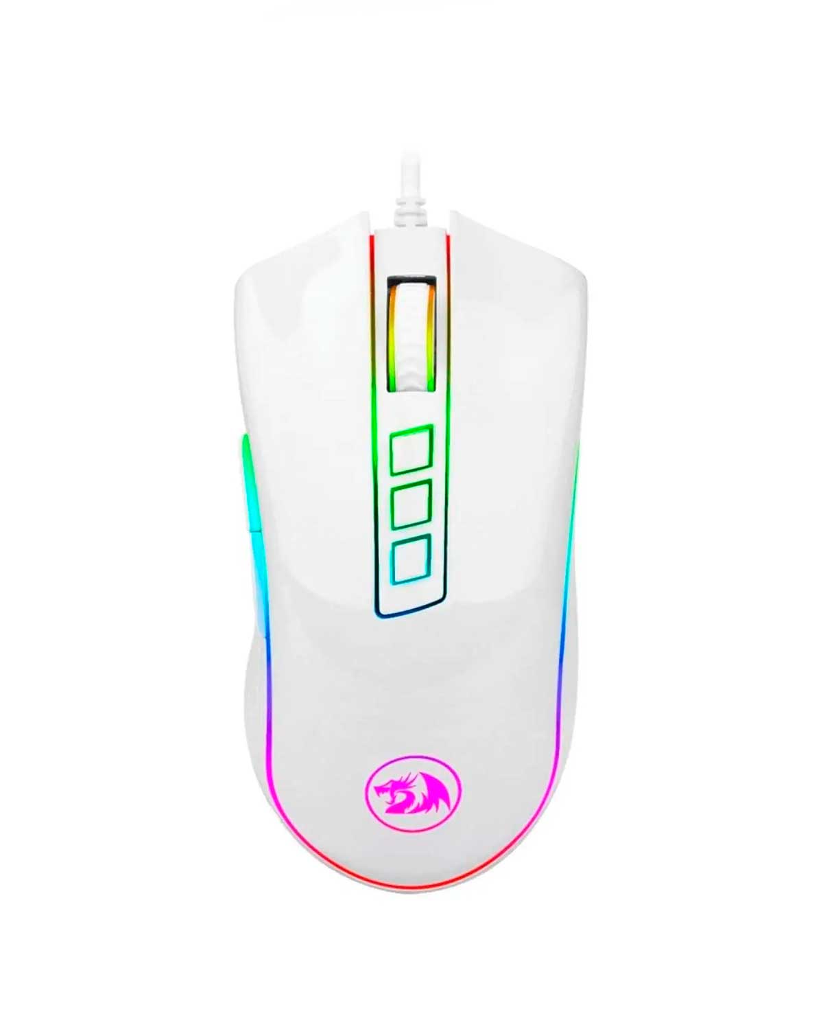 MOUSE GAMER ALAMBRICO REDRAGON COBRA BLANCO RGB