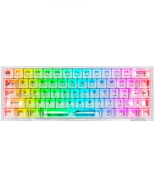 TECLADO REDRAGON K617 TRANSPARENTE  SWITCH RED