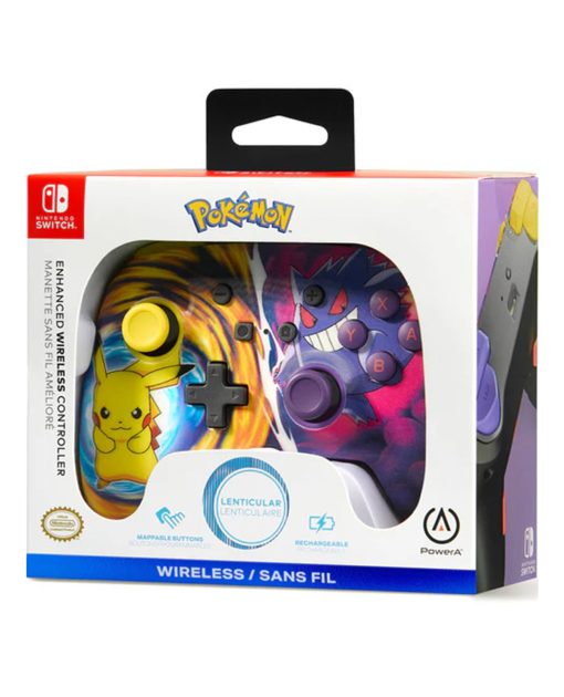 CONTROL NINTENDO SWITCH INALAMBRICO POWER A PIKACHU VS GENGAR - Image 3