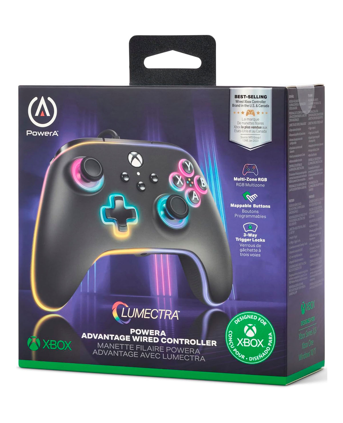 CONTROL XBOX ALAMBRICO POWER A ADV LUMECTRA BLACK - Image 3