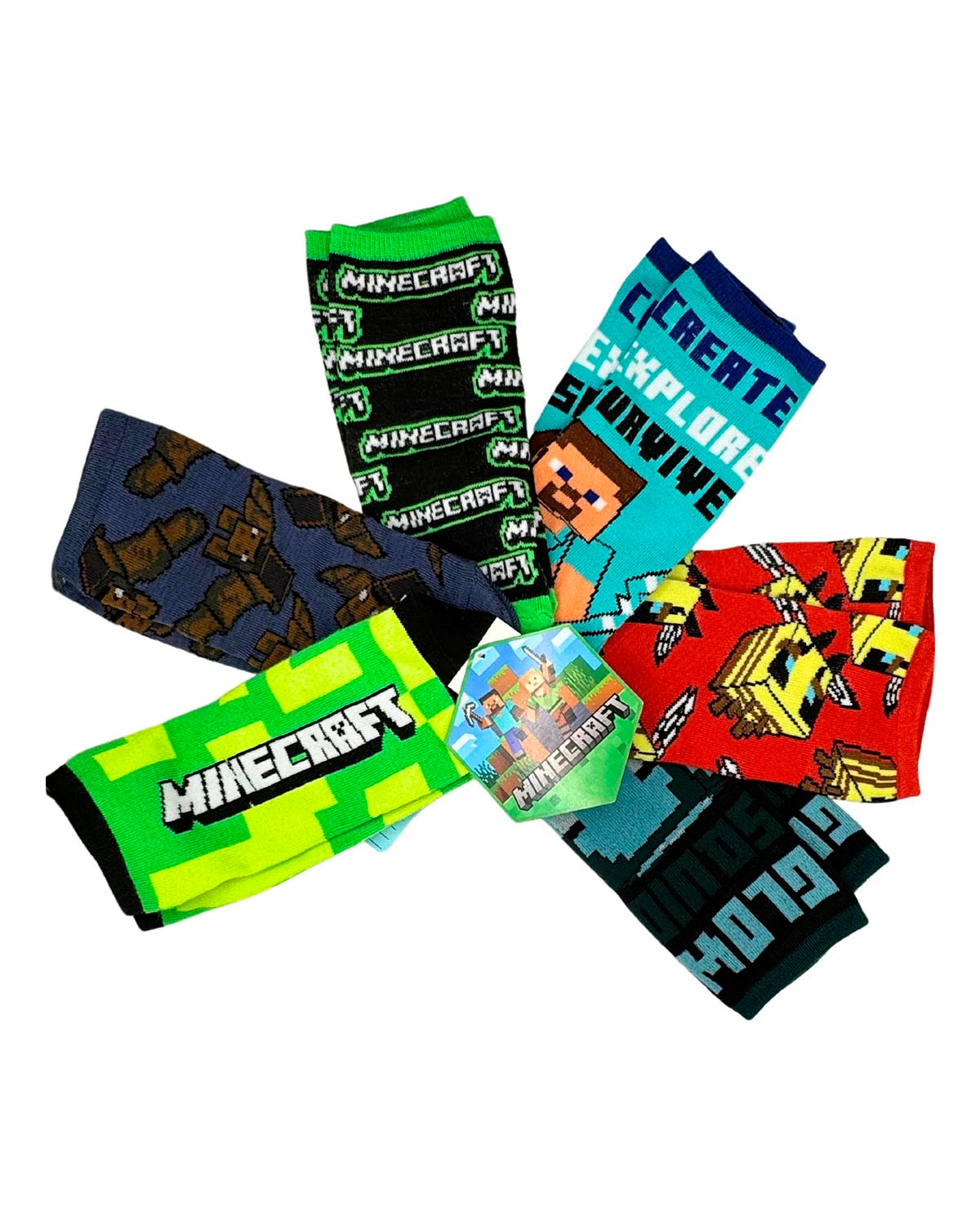 CALCETINES MINECRAFT LOGO 6 PARES
