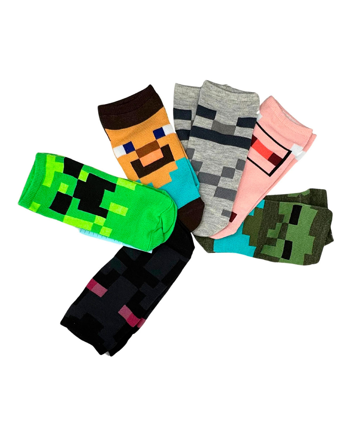 CALCETINES MINECRAFT PERSONAJES 6 PARES