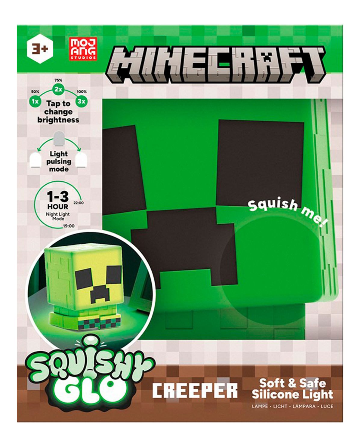 LAMPARA MINECRAFT CREEPER SILICON CON PILA RECARGABLE