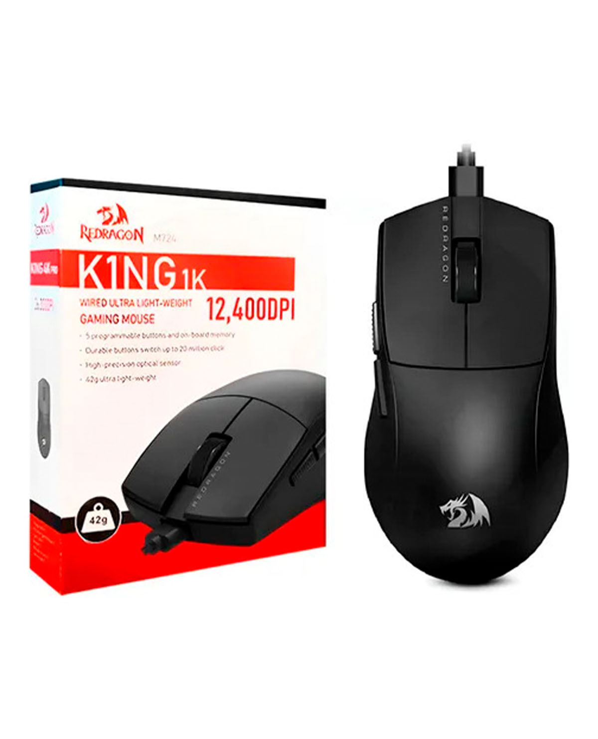 MOUSE ALAMBRICO REDRAGON M724 KING NEGRO 12400 - Image 3