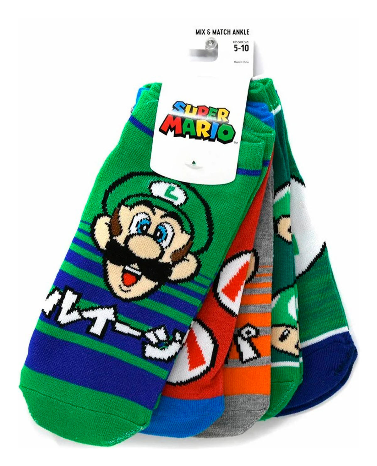 CALCETAS SUPER MARIO BROS 5 PACK TINES