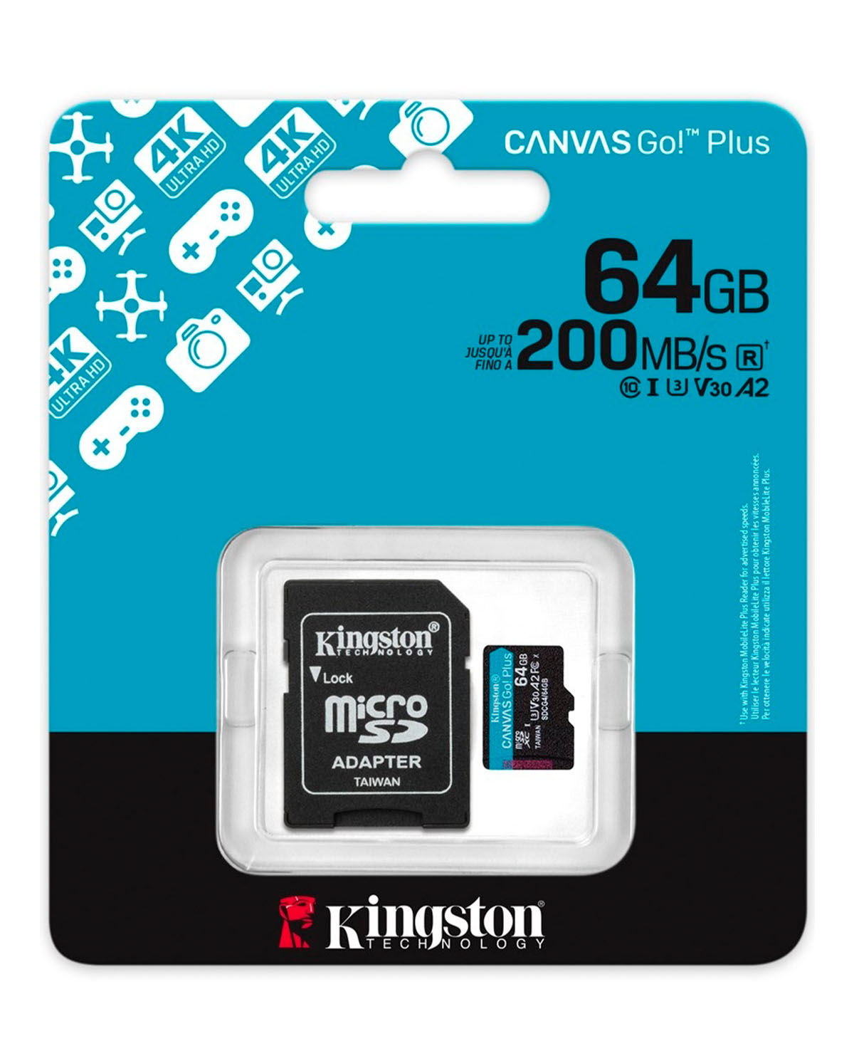 MEMORIA KINGSTON SD 64GB CANVAS GO PLUS