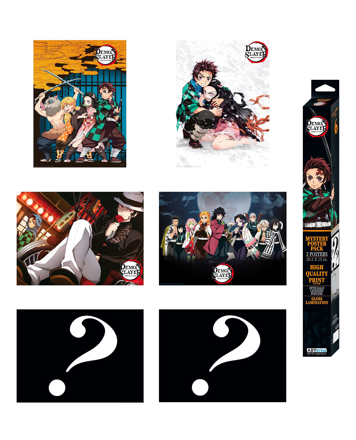 POSTER MISTERIOSO KIMETSU NO YAIBA DEMON SLAYER CHIBI