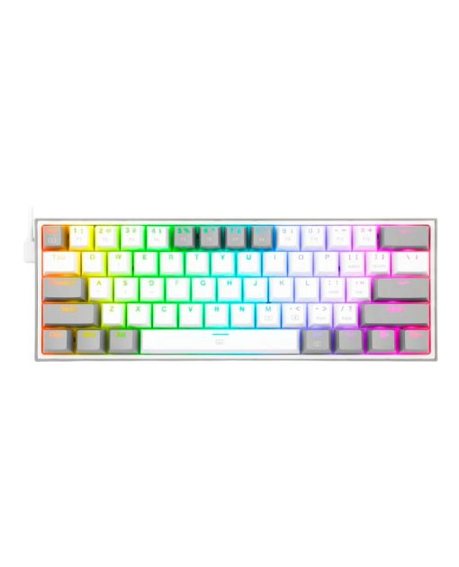 TECLADO REDRAGON K617 BLANCO GRIS