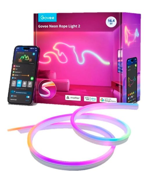 TIRA DE LUCES LED NEON GOVEE 5M CON SOPORTE BLANCO - Image 2