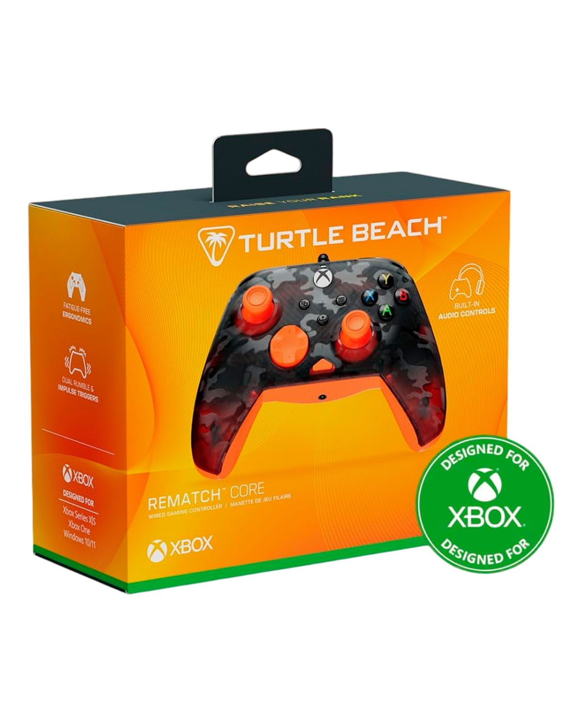CONTROL ALAMBRICO TURTLE BEACH REMATCH CORE GHOST BLACK CAMO NARANJA - Image 3