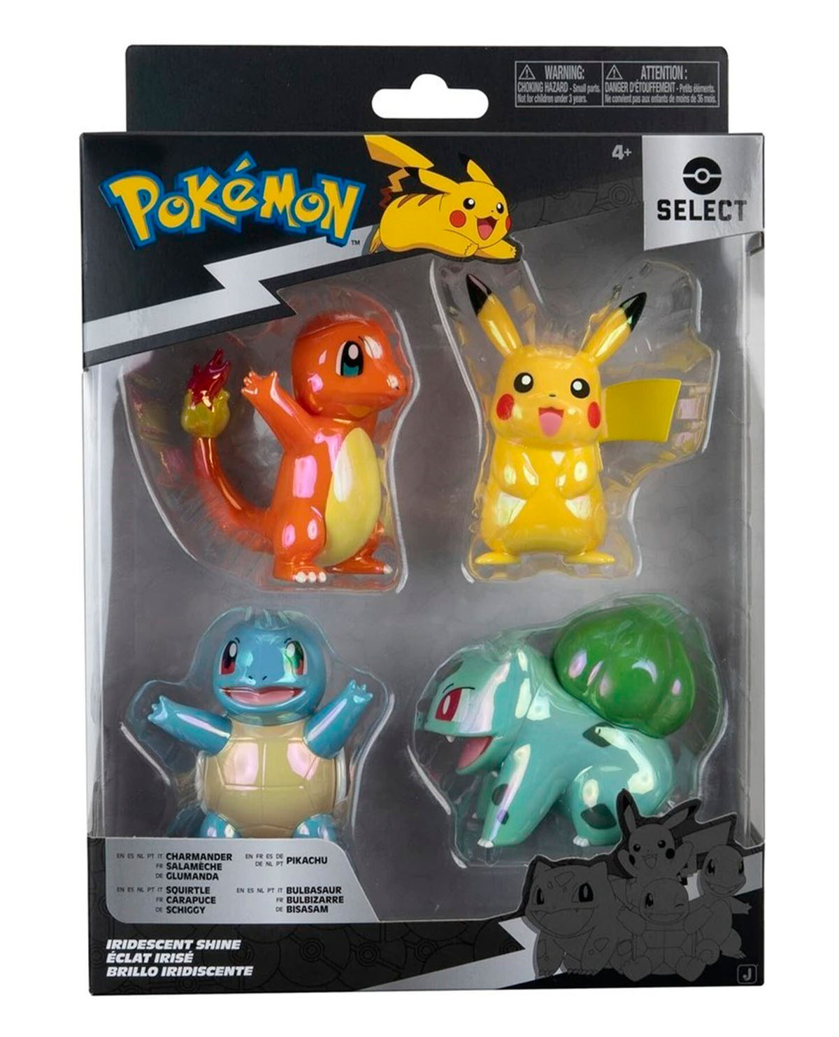 PAQUETE DE 4 FIGURAS SELECTAS DE BATALLA POKEMON PIKACHU BRILLANTE - Image 2